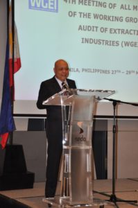 Commissioner of the Commission on Audit of the Philippines, Mr. Jose A. Fabia, welcomes the delegates